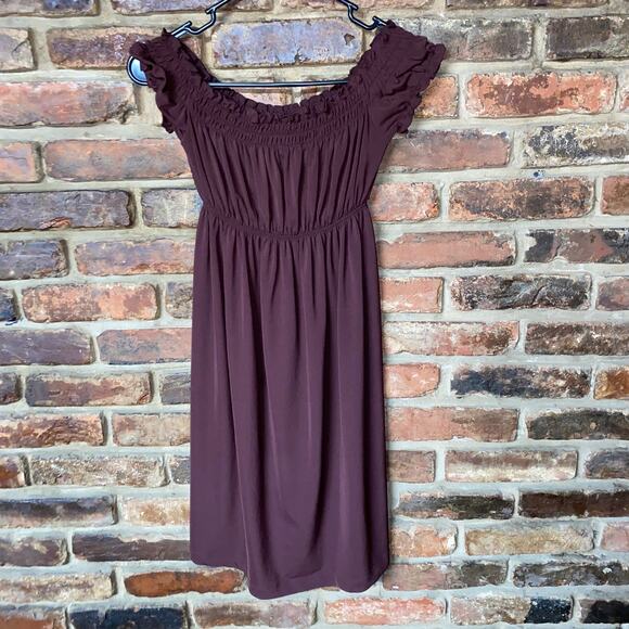 Moda International Maroon Off-The-Shoulder Mini Dress Women's Size XS - Picture 1 of 5